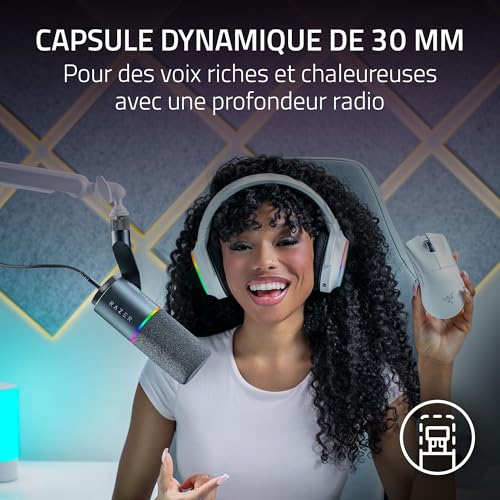 Microphone Razer Seiren V3 Pro USB XLR cardioïde avec filtre antipop - vue 8