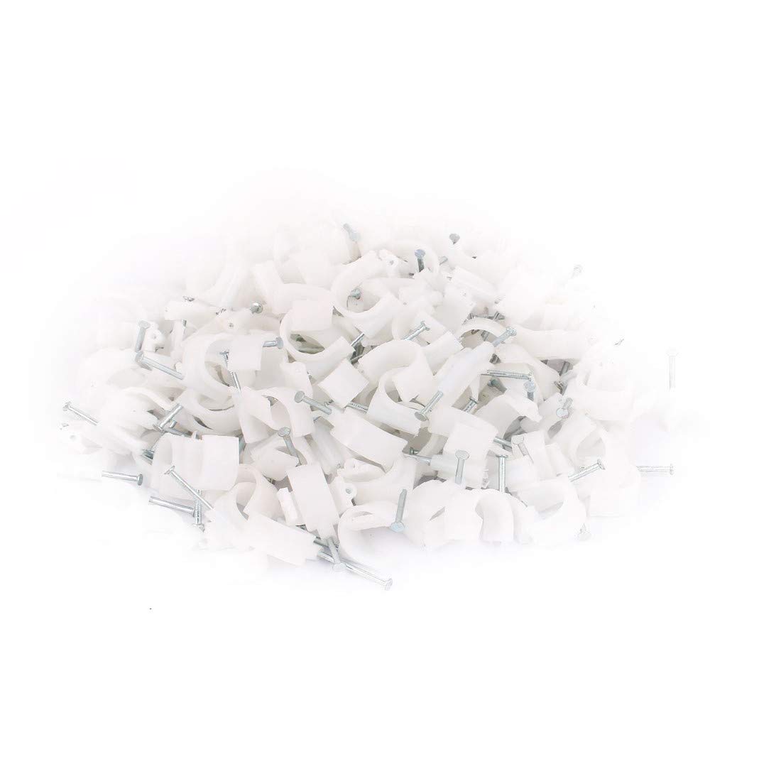 100 Unidades Insertar en la Pared Ancho Interno 22mm Diámetro Cable Cable Clavos Clips (100 Stücke Wandeinsatz Innen Breite 22mm Durchmesser Kreis Kabel Nagel Clips Weiß
