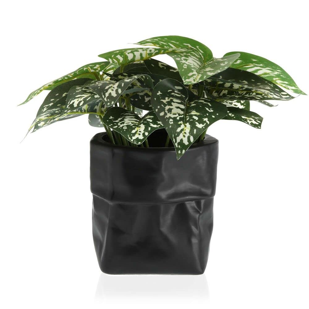 BigBuy Home Maceta Versa Blanco Cerámica Plástico Cuadrado 20 x 18 x 20 cm