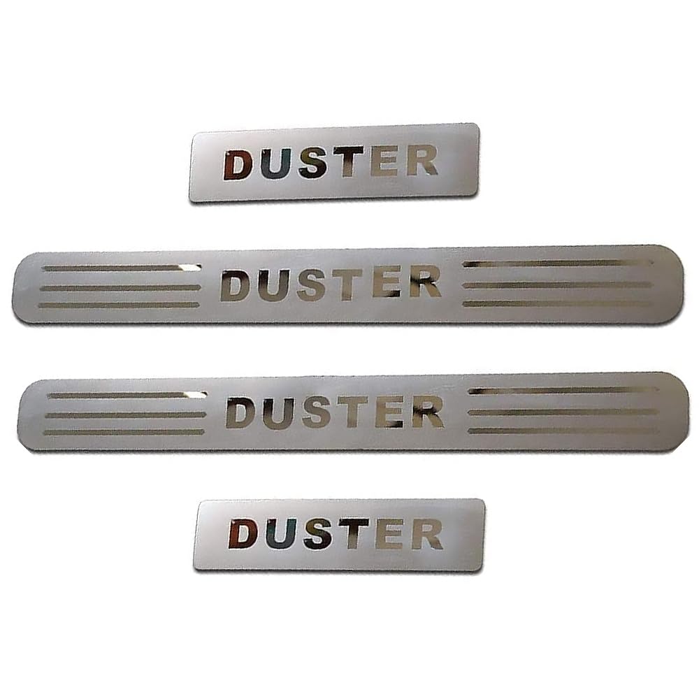 Battitacco In Acciaio Per Renault Dacia Duster - 4 Pezzi, Antigraffio, Adesivo 3M