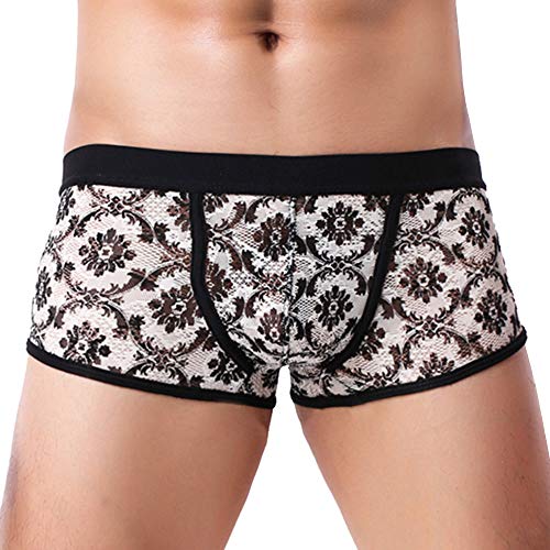 Lenfesh sous-Vêtements pour Hommes, Männer Patchwork Bow Unterwäsche Knickers Boxershorts Shorts Ausbuchtung Pouch Unterhose