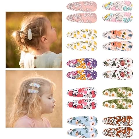 Ruyaa Daisy Flowers Snap Hair Clips for Baby Girls Toddlers,Floral Barrettes,Hair Accessories for Girls,Hair Pins 20pcs Cover