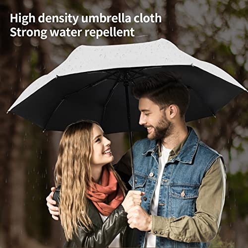 Cloudia Automatic Windproof Travel Umbrella, Umbrella In Rain And Sun For Women And Men (White) #TOP6