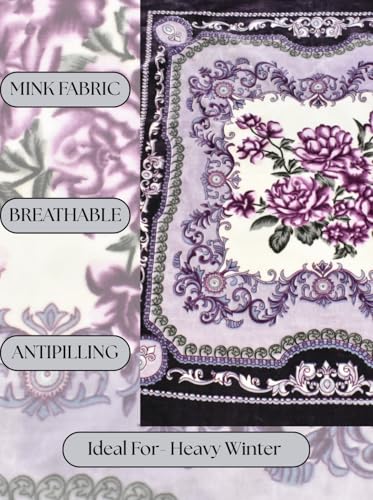 Image of Heavy Reversible Blanket for Winter (Weight-4kg), Ultra Soft & Cozy Double Bed Blanket, Skin Friendly, Warm & Breathable Blanket for Home Use, Heavy Winter Quilt, (King Size-204x229cm)
