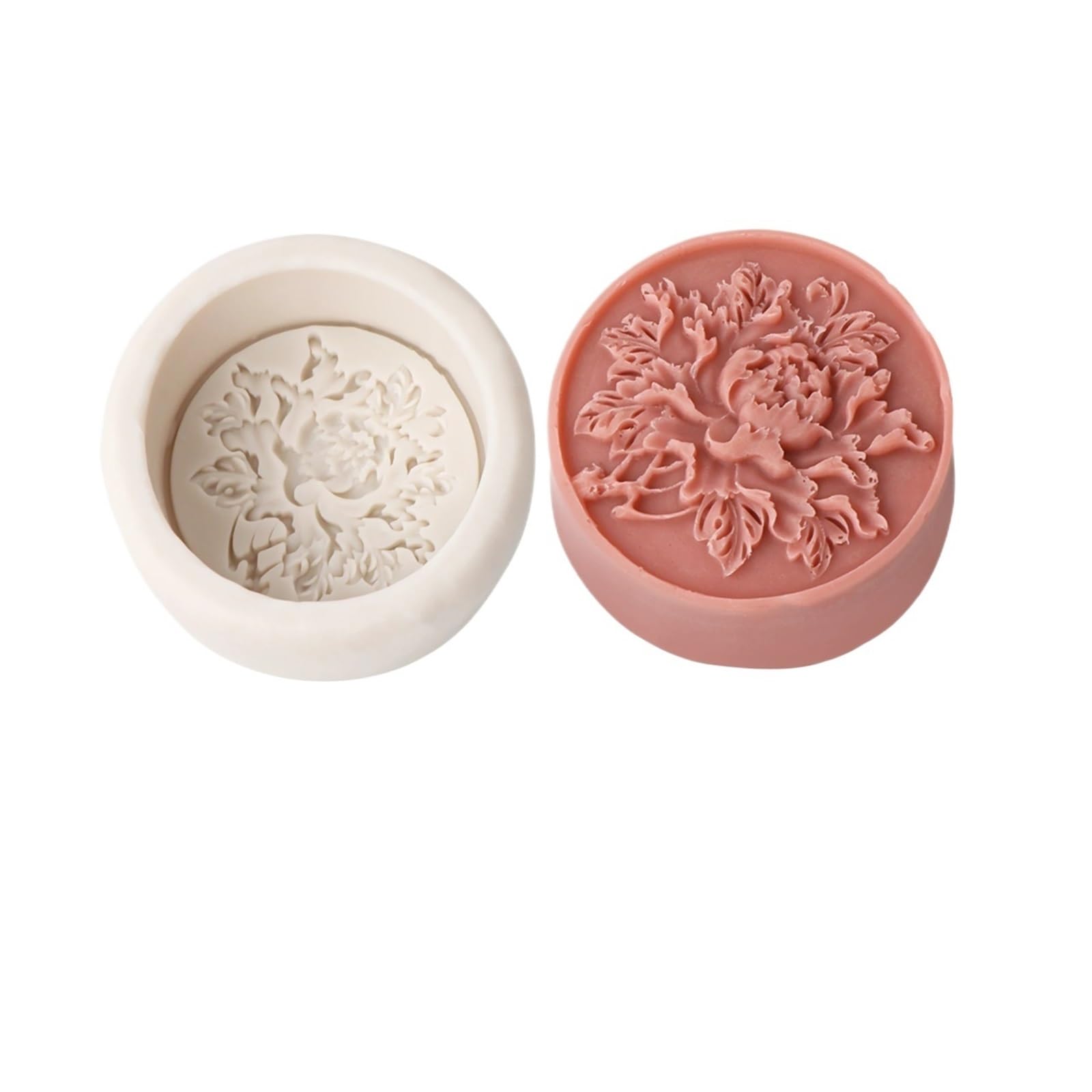 Peony Flower Silicone Candle Mold DIY Floral Soap Candles Resin Crafts Aroma Plaster Casting Tool for Making Soaps Bar(Floral Mold 1)
