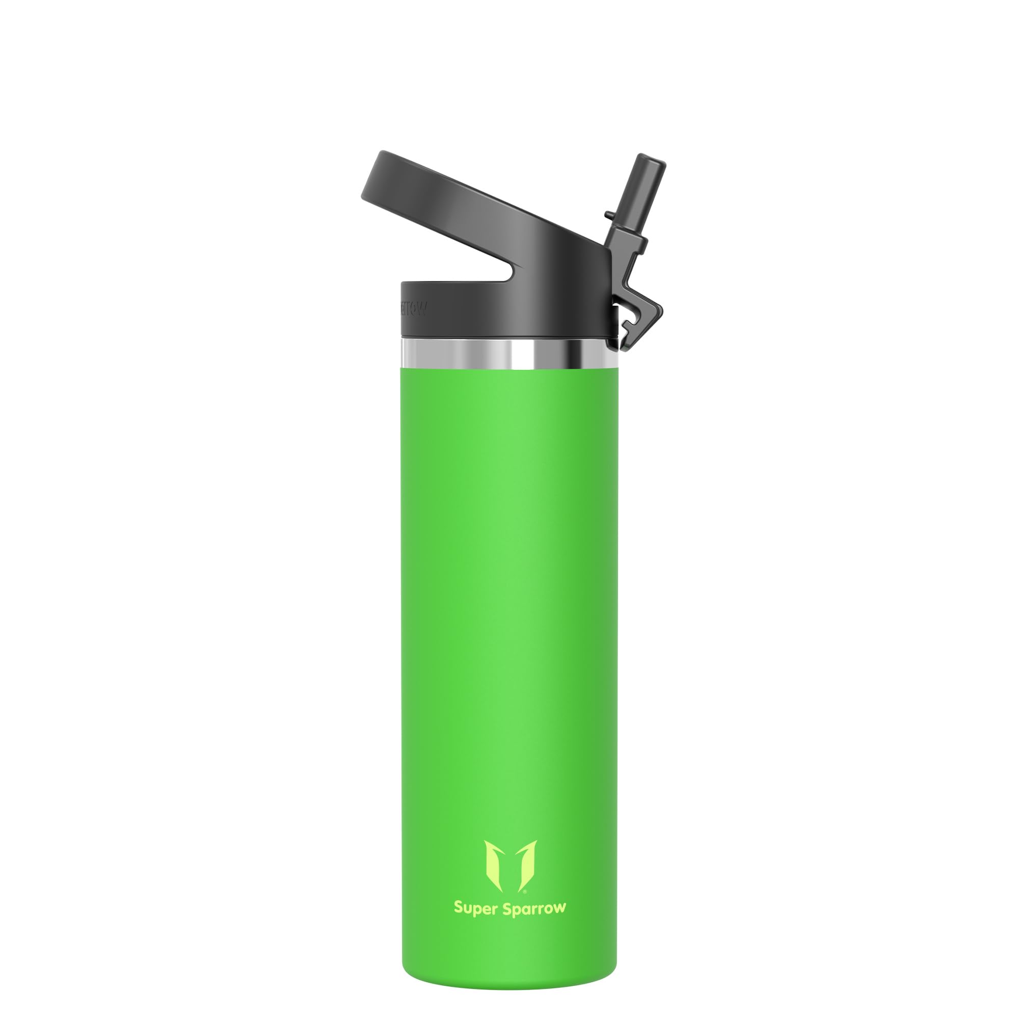 Super Sparrow Water Bottle Insulated - 750ml - Wide Mouth Metal Bottle - Wide Mouth SwivelSip Flask - BPA Free, Leak Proof - Ergonomic Straw Water Bottles for Work, Gym, Travel, Sports