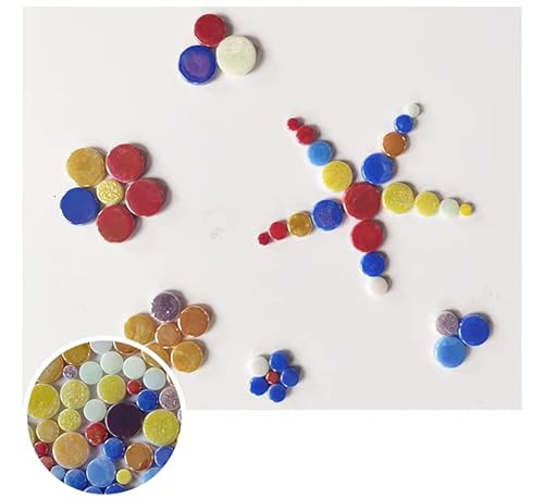 500G/1.1Lb Random Color Irregular Ceramics Mosaic Tiles,Diy Making Creative Ceramic Mosaic Tiles For Diy Craft Plates Flowerpots Vases Cups Mosaic Making Supplies (Round) #TOP2