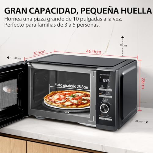 Miniatura 2 de Toshiba Microondas Digital Con Grill 25l, 900w Inverter, 10 Niveles Potencia, Control Preciso, Calentamiento Uniforme, Negro Elegante Mw3-Ag25pfi Bk