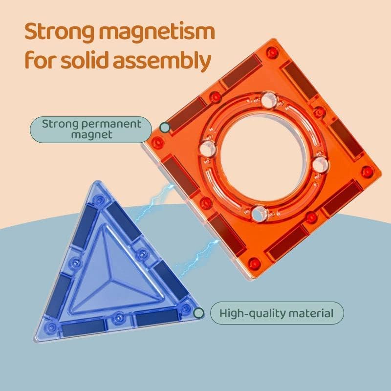 Image of Happy Hues Light Magnetic Tiles- Building Blocks for Kids 3D STEAM Educational Toys, Magnetic Marble Run /Toys for Kids Age 3 +Year Old Boys Girls Creative Gift (142 Pcs Magnetic Tiles)