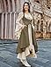 Scarlet Darkness Women Renaissance Costume Underbust Pirate Peasant High Low Dress with Pockets Khaki M