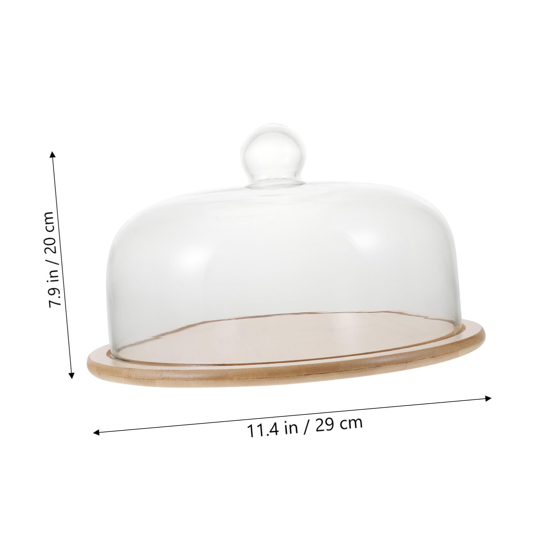 MUCKLILY 1Set Transparent Glass Cake Cover with Tray Dessert Food Cover for Parties Gatherings Stylish Food Protection