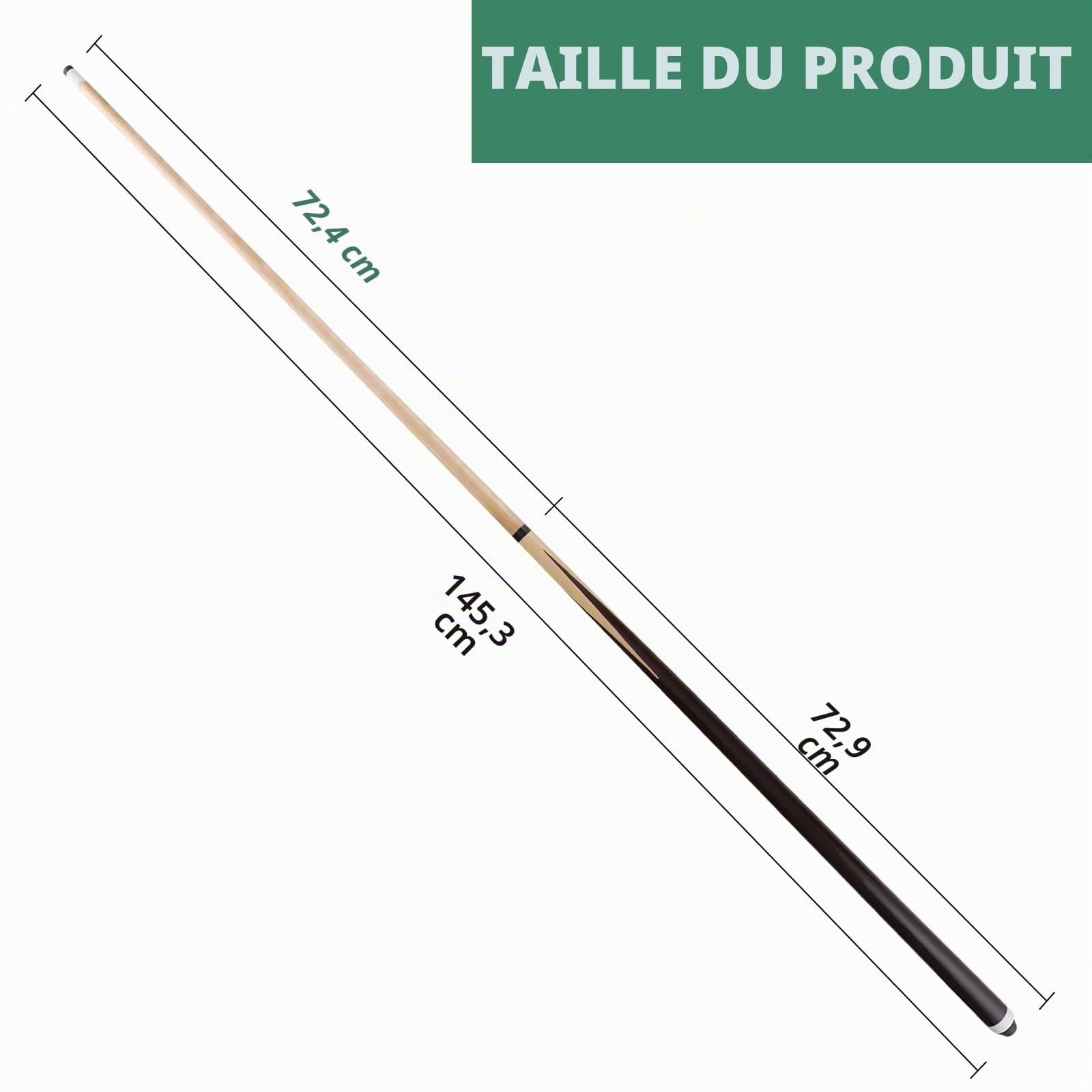 JX Lot de 2 queues de Billard Professionnelles en Bois d'érable Canadien avec Pointe de 13 mm - Bâtons de Billard Professionnels de 510,3 g