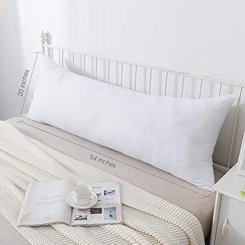 DOWNCOOL 100% Polyester Microfiber Filling Body Pillow Insert for Adults- Soft Long Pillow for Sleeping - 20 x 54 inch - Thumbnail 3