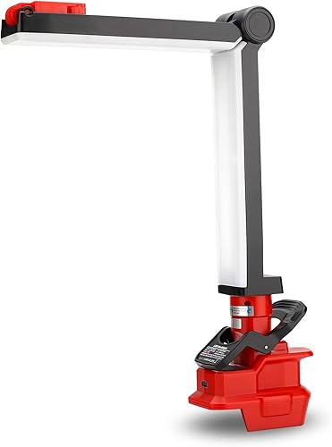 Miniatura 8 de YEX-BUR Luz de trabajo LED de 30W 2400LM para Ryobi 18V ONE + batería NiCd NiMh de iones de litio con clip en luz plegable al aire libre con puerto