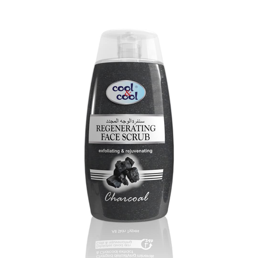 Cool & Cool Regenerating Face Scrub for Oily Skin | Activated Charcoal, Deep Cleanses & Gently Exfoliates Skin, 100ml