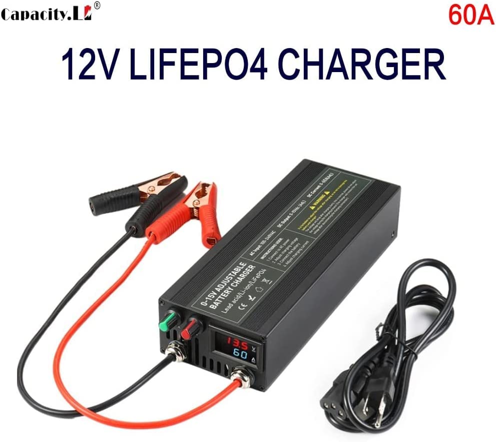 Image of 14.6V 60A, Intelligent AC-DC Battery Charger, Best Solution for 12 V Lithium Iron Phosphate, LiFePO4 Battery Recharging, Support Fast Charging,14.6V LiFePO4 Lithium Iron Rechargeable Battery
