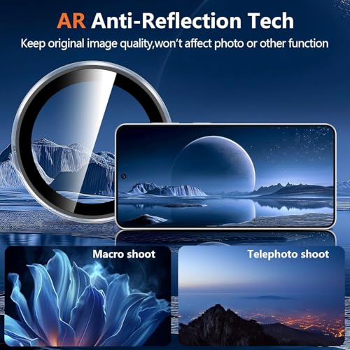 Image of Premium Camera Lens Protector Compatible For Samsung Galaxy S26 Ultra 5G (Silver) Camera Lens Protector - 9H Tempered Glass, Military-Grade Anti-Scratch, Case-Friendly, Easy Install Frame