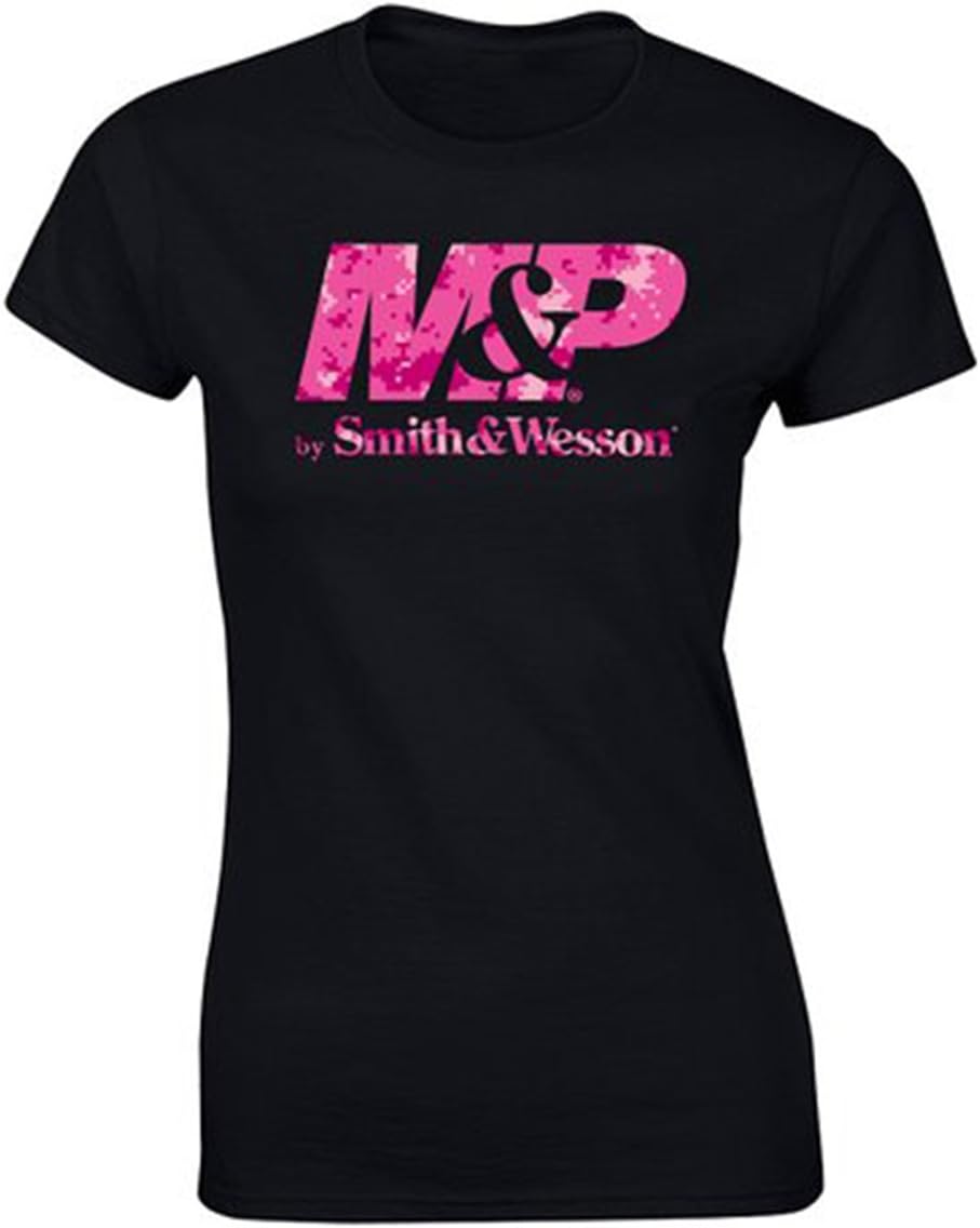 M&P by Smith & Wesson Ladies Pink Digital Camo Logo T-shirt-xxl