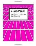  Graph Paper Notebook: Grid Paper Notebook Pink, Quad Ruled, 200 Sheets (Large, 8 x 10) (Darksun Grids)