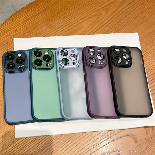 Coque mate antichoc en silicone souple pour iPhone 14 Pro gris bleu