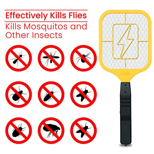 Ostad Bug Zapper Electric Fly Swatter Racket - Powerful Handheld Indoor Outdoor Pest Control Bug Zapper Killer - Fly Mosquito Zapper, Bee, Wasp, Flying Insect Killer 3500 Volt - Aa Batteries Included #TOP4