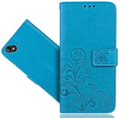 FoneExpert Wiko Sunny 2 Plus (5.0') Coque, Etui Housse Coque en Cuir Flower Portefeuille Wallet Case Cover pour Wiko Sunny 2 Plus (5.0')