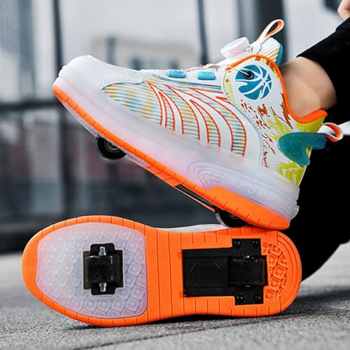 Kids Roller Skates Shoes Sneakers for Boys & Girls, 7 Colour, Automatic Retrectable Technical Skateboarding Skates for Sneakers for Girls Boys Novel Gift - 2 Roller2