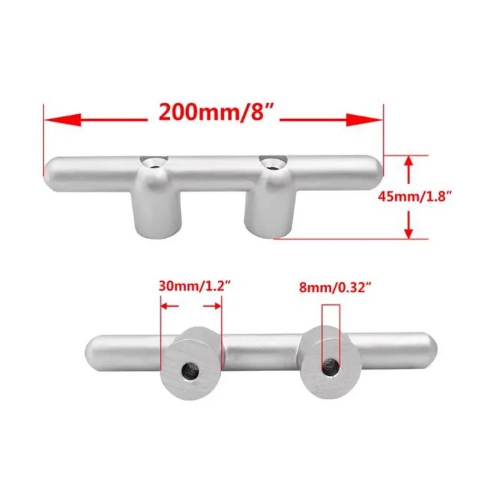 Taquets de Bateau Robustes 8 Pouces, Taquet Marin en Aluminium à Base Ouverte for Accessoires Bateaux