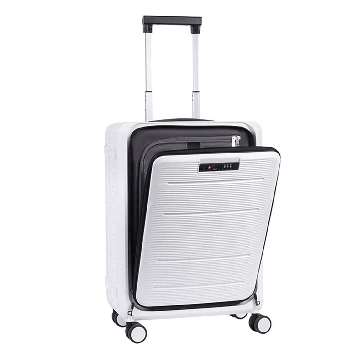 20 Inch Front Opening Luggage with Access To Central Compartment Carry Ons Expandable Foldable TSA PP Hard Shell