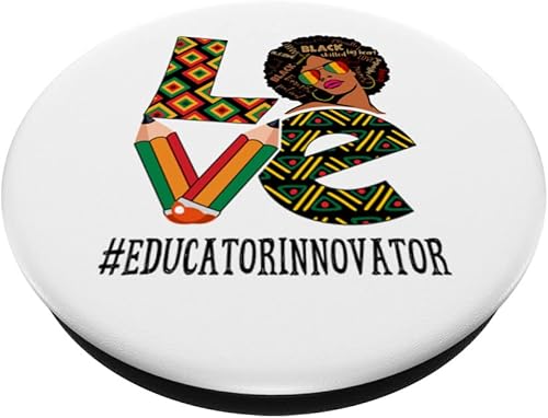 Miniatura 2 de Educator Innovator Love Afro African Black History Month PopSockets Swappable PopGrip
