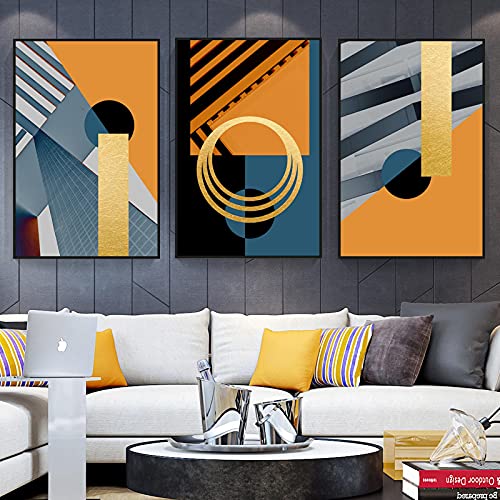 Peinture art abstrait géométrique pour créer une ambiance design dans un salon moderne