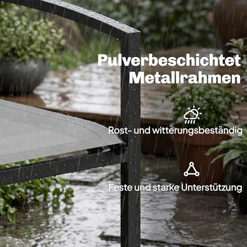 Banc de jardin avec accoudoirs incurvés structure métal durable