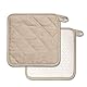 ZORR Topflappen Silikon 2er Set, 18CM, Hitzebestaendige Topflappen Schutzlappen für die Küche, (BEIGE)