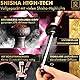 M. ROSENFELD Shisha Set Komplett 2 Anschlüsse - 85cm Groß 2 Schläuche XL Komplettset mit Zubehör LED Licht 2 Schläuche 2 Mundstücke aus Aluminium + rostfreie Edelstahl Rauchsäule - Rose Gold