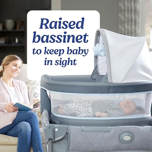 Image of Graco Pack 'n Play Travel Dome LX Playard - Raised Travel Bassinet, UV‑50 Canopy, Changer & Storage, Astin