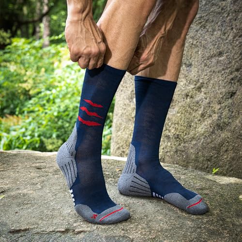 Image of Crew Compression Socks for Men Women - Mild Support, Wicking Cushioned Compression Running Socks for Sport Basketball