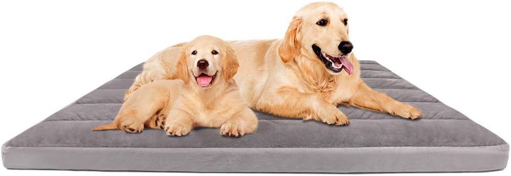 Jumbo Dog Beds for Large Dogs 47 Inch Soft Pet Foam Bed Mat Washable Anti Slip Sleeping Mattress Cuddler Pad with Thicker Removable…