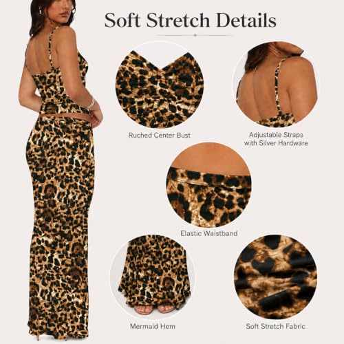 Image of Two Piece Skirt Set Women Maxi Long Skirt and Top Outfit