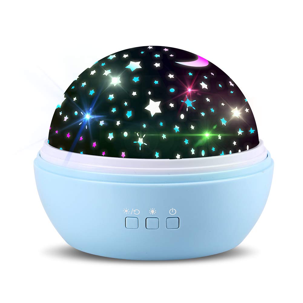 Star Projector Moon Night Light Projector 360 Degree Rotation Projector for Kids Bedroom-Led Light Projector for Boys and Girls Gift （Blue）