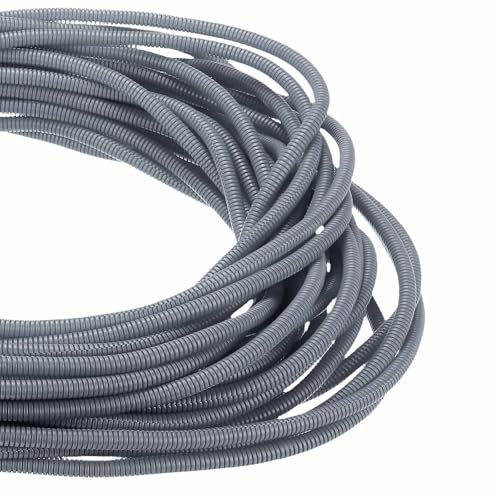 Tubo dividido de alambre gris de 100 pies y 1/4 pulgadas para organizar cables