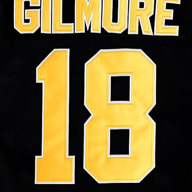 Mens #18 Hockey Jersey Boston Costume 90s Sports Movie Stitched Ice Hockey Jersey Black/White - Image 2