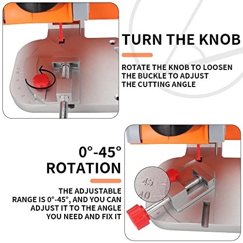 Si Fang SFHJS00000091-1 Benchtop Cut-Off Saw Miniature Compound-Cutting - Si Fang Mini Miter Cut-Off Chop Saw For Metal Wood Plastic Crafts Making Carbon Arrow Shafts Cutting, Max 45° Adjustable Small Electric Table Saw thumb #3