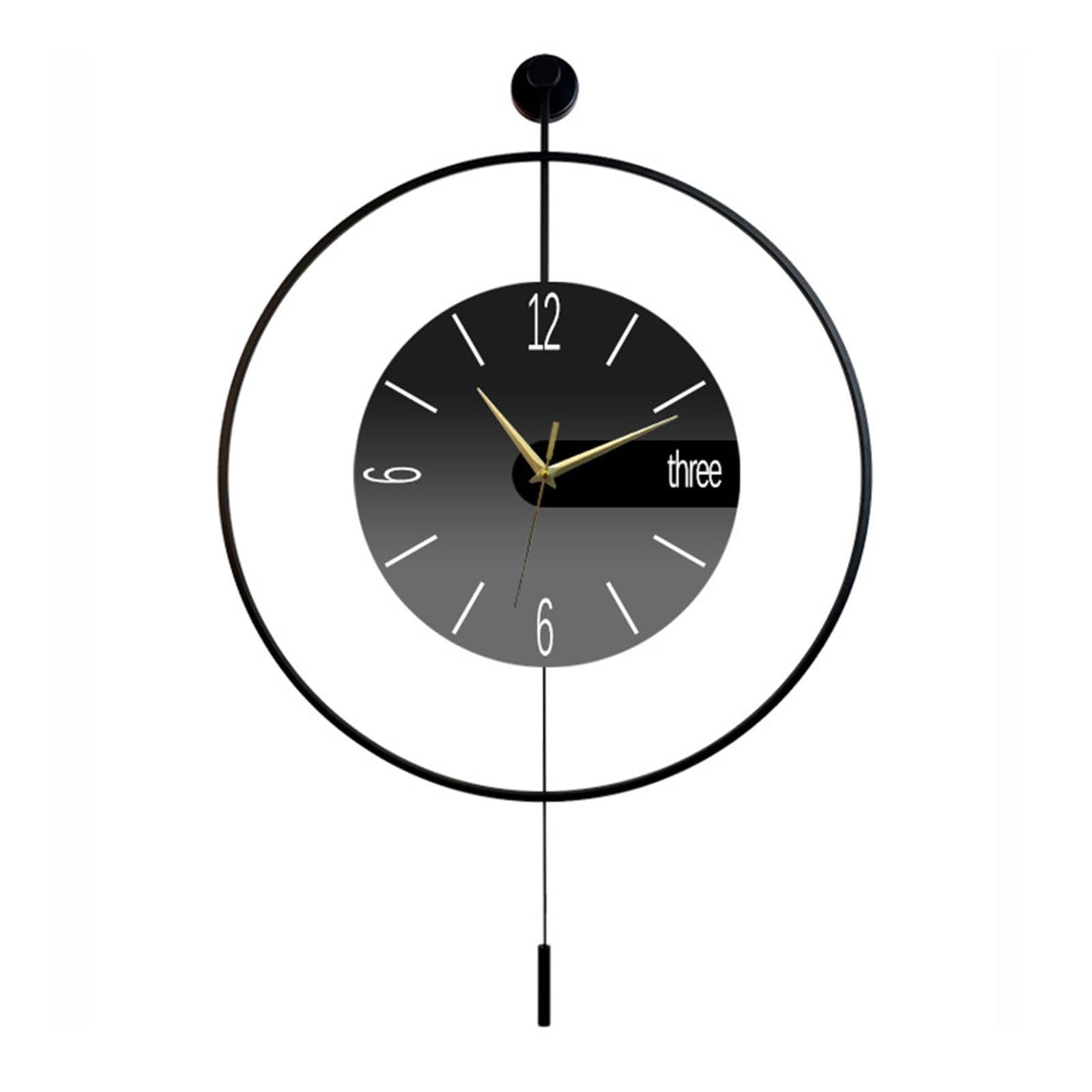 Horloge murale fixation murale simple en fer pour grand salon