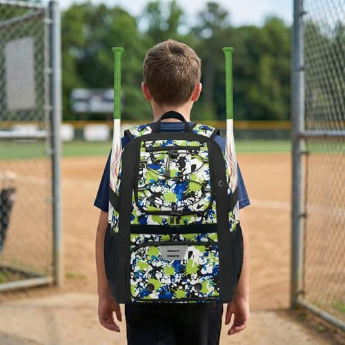 Image of Youth Baseball Bag - Softball Bag for Girls & Boys with Shoes Compartment, Bat Backpack for Baseball, T-Ball & Softball Equipment