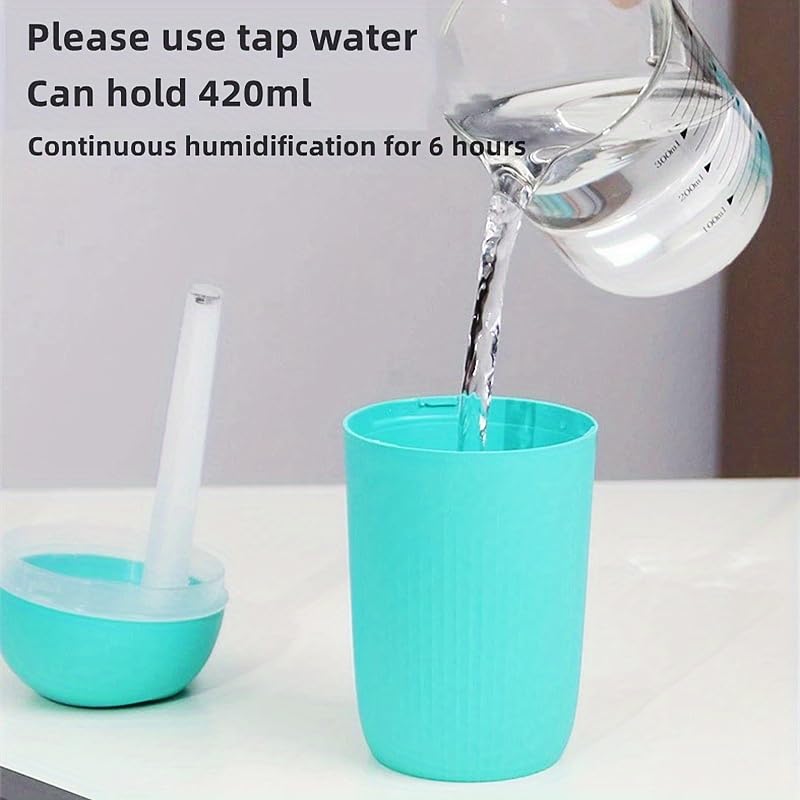 mobigon Wood Cool Mist Ultrasonic Humidifier for Room Moisture, Aroma Diffuser for Home, 400ml Essential Oil Diffuser with 7 Colorful Night Light, Auto Shut-Off, Home, Office, (Turquize)