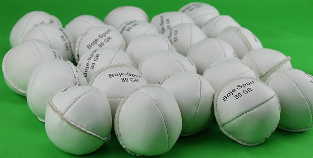25er Set Schlagball aus Leder 80 g, Farbe: weiß
