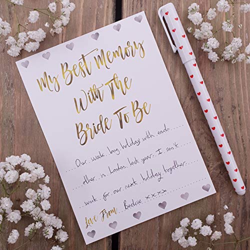 Hen Party Games – « My Best Memory with The Bride to Be » – 1 lot de 8 cartes – Collection Milano