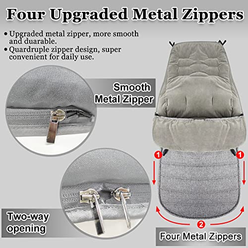 Xifamniy Toddler Multi-Use Water Proof Oudtoor Universal Stroller Bunting Bag, Winter Baby Warm Stroller Bunting Bag, Suit For 0-12M（Grey Velvet） #TOP1