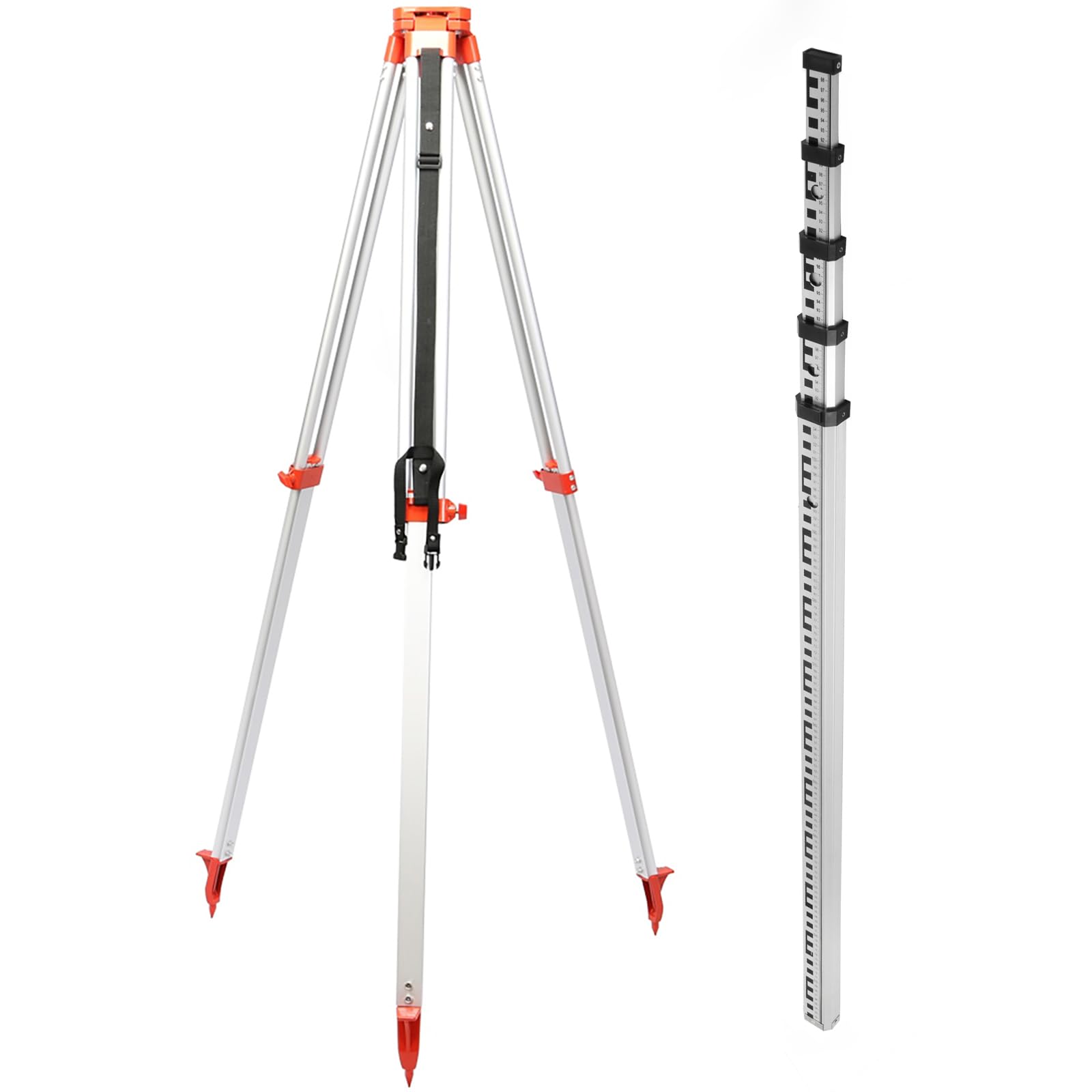 VEVOR Professional Rotationslaser max. Arbeitsbereich 500 m rot, Linienlaser 360 Grad Laser höhenmesser Wasser- und staubdicht Außenbereich Arbeitszeit 20 Stunden mit Stativ & Herrscher Elektrik