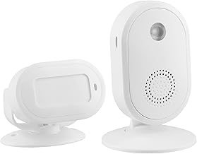 QWORK® Motion Sensor Doorbell Kit,Security Alarm Chime, with LED Light, for Businesses, Front Door Entry, Driveways Batter...